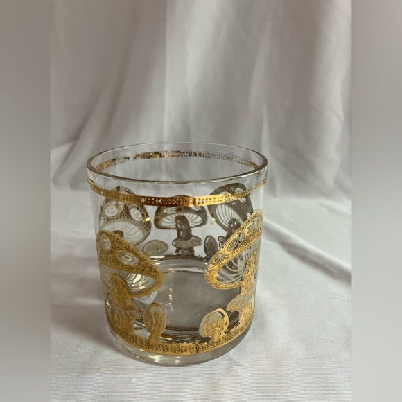 Vintage Culver Inspired Mushroom Glass with Gold Design - Picture 4 of 10